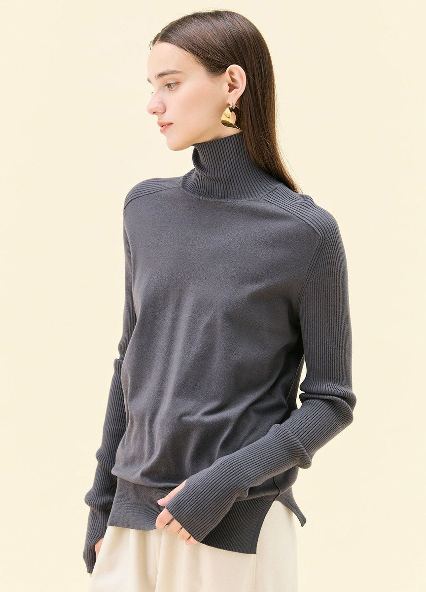 親膚彈性高領針織衫